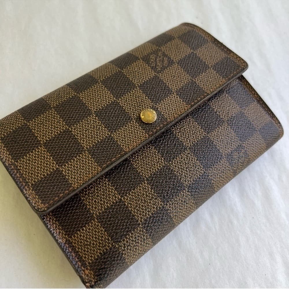 Authentic Damier Ebene Porte Tresor Etui Papiers Wallet - Thumbnail 3