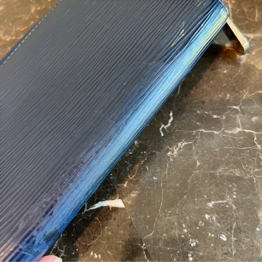 Authentic Louis Vuitton Zippy Epi leather wallet blue silver - Thumbnail 6