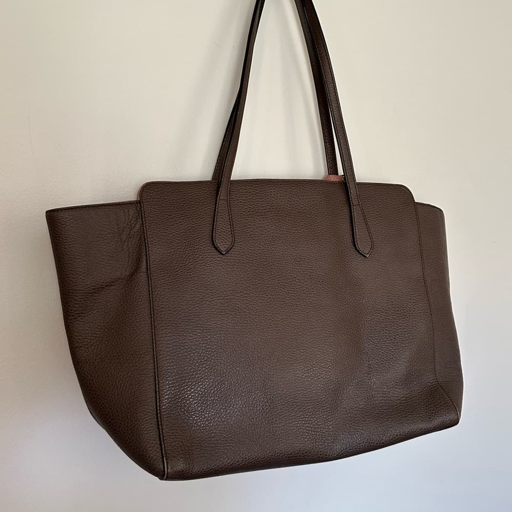 Gucci Swing Medium Pebbled Leather Tote Bag taupe pink - Thumbnail 2