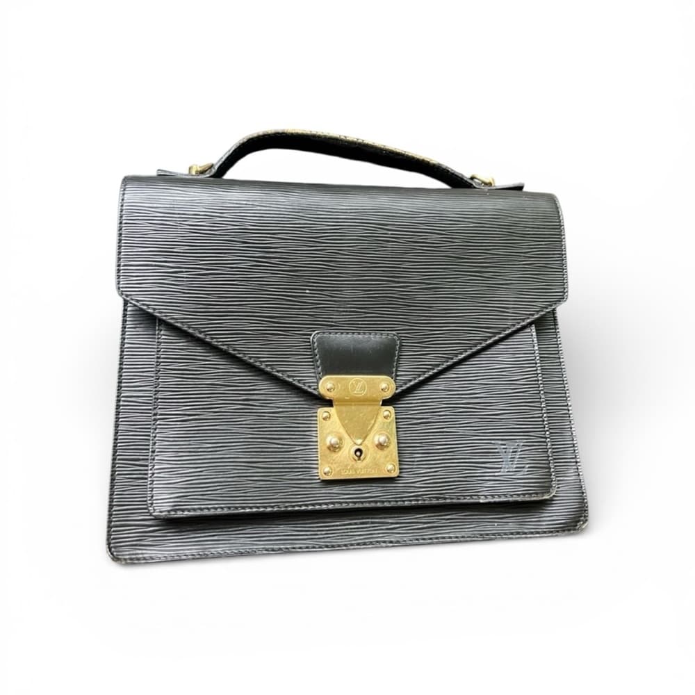 Authentic Louis Vuitton Monceau handbag black gold - Thumbnail 13