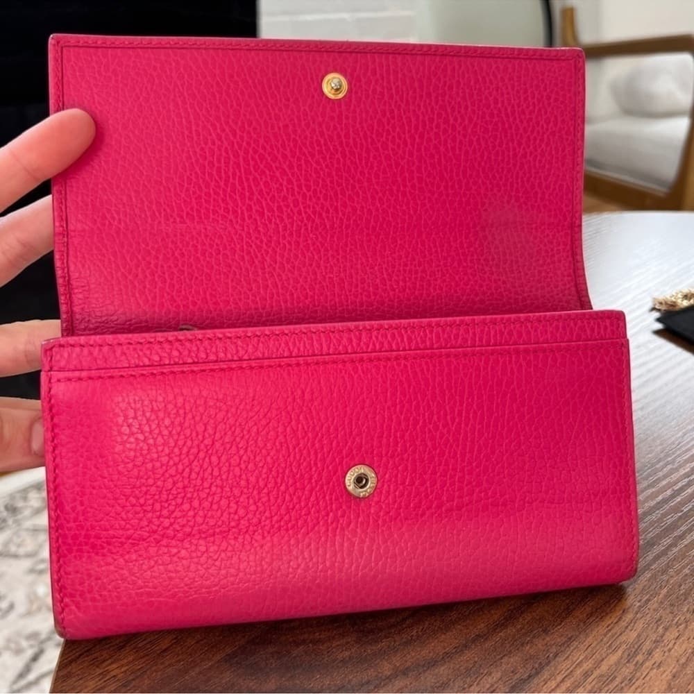 Authentic Gucci Marmont wallet on chain hot pink gold - Thumbnail 4