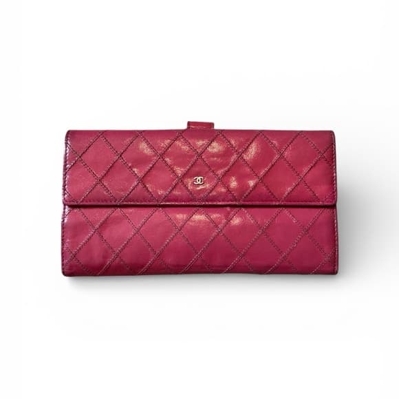 Chanel Diamond Stitch collection long flap wallet pink gold - Thumbnail 13