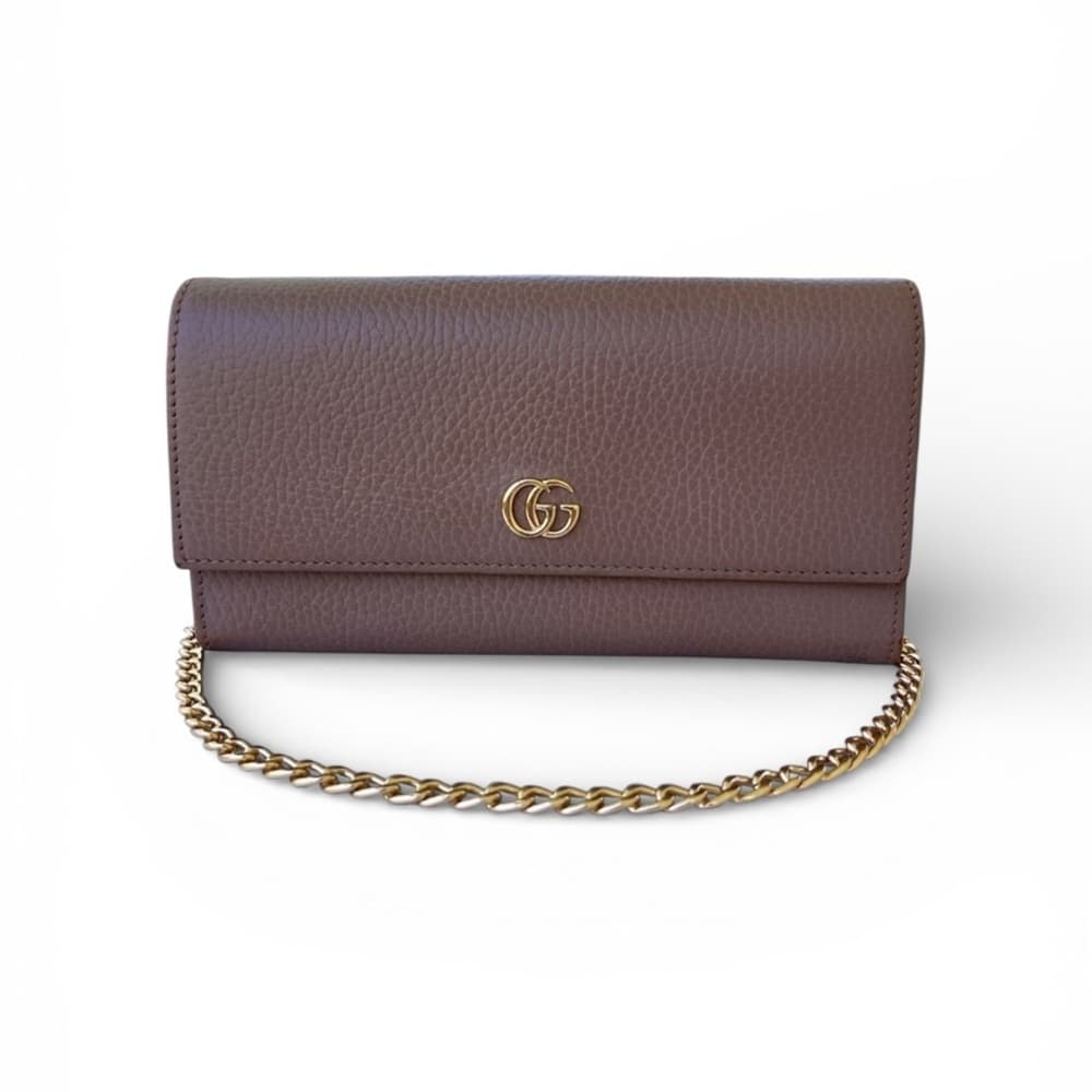 Authentic Gucci Marmont long wallet mauve gold - Thumbnail 7
