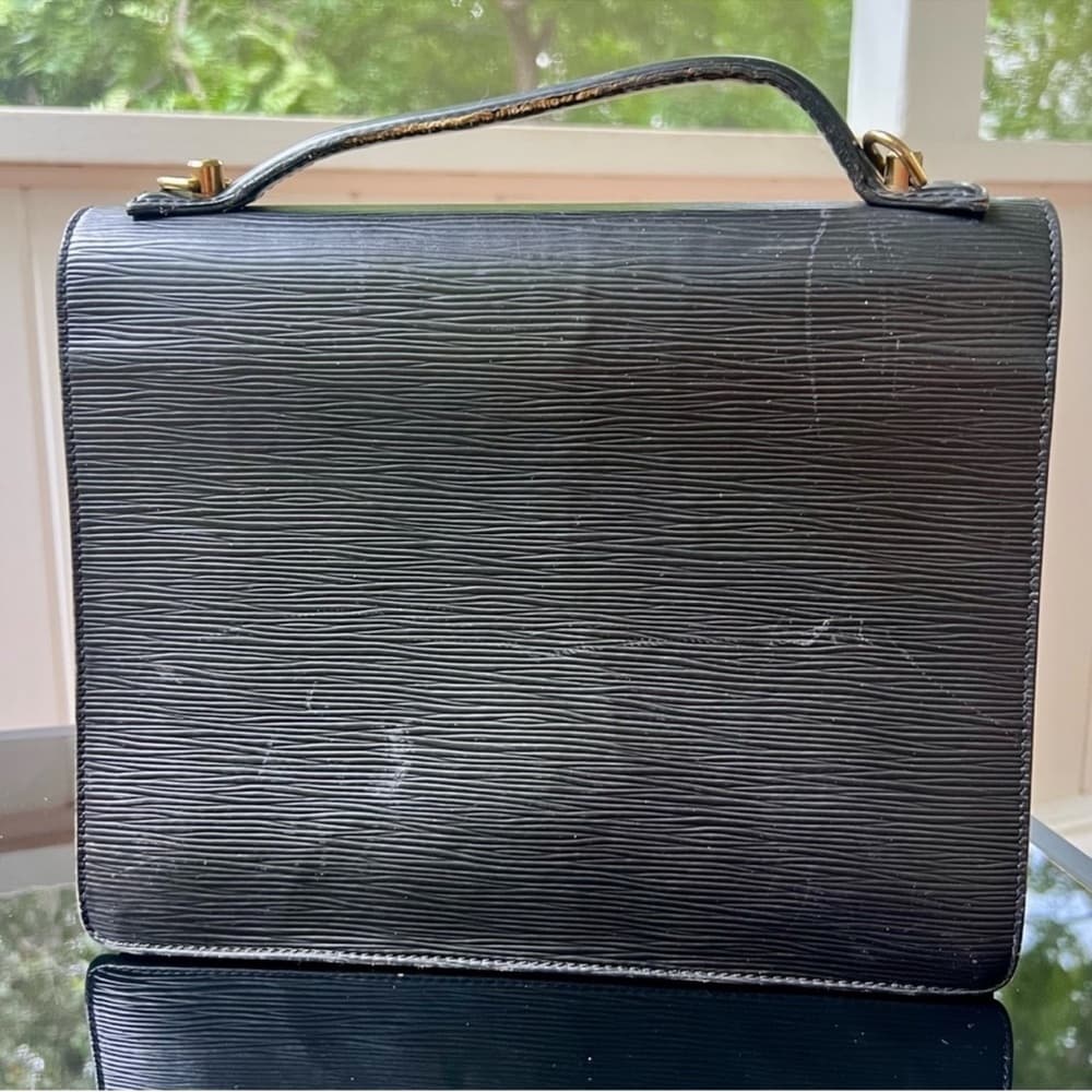 Authentic Louis Vuitton Monceau handbag black gold - Thumbnail 3