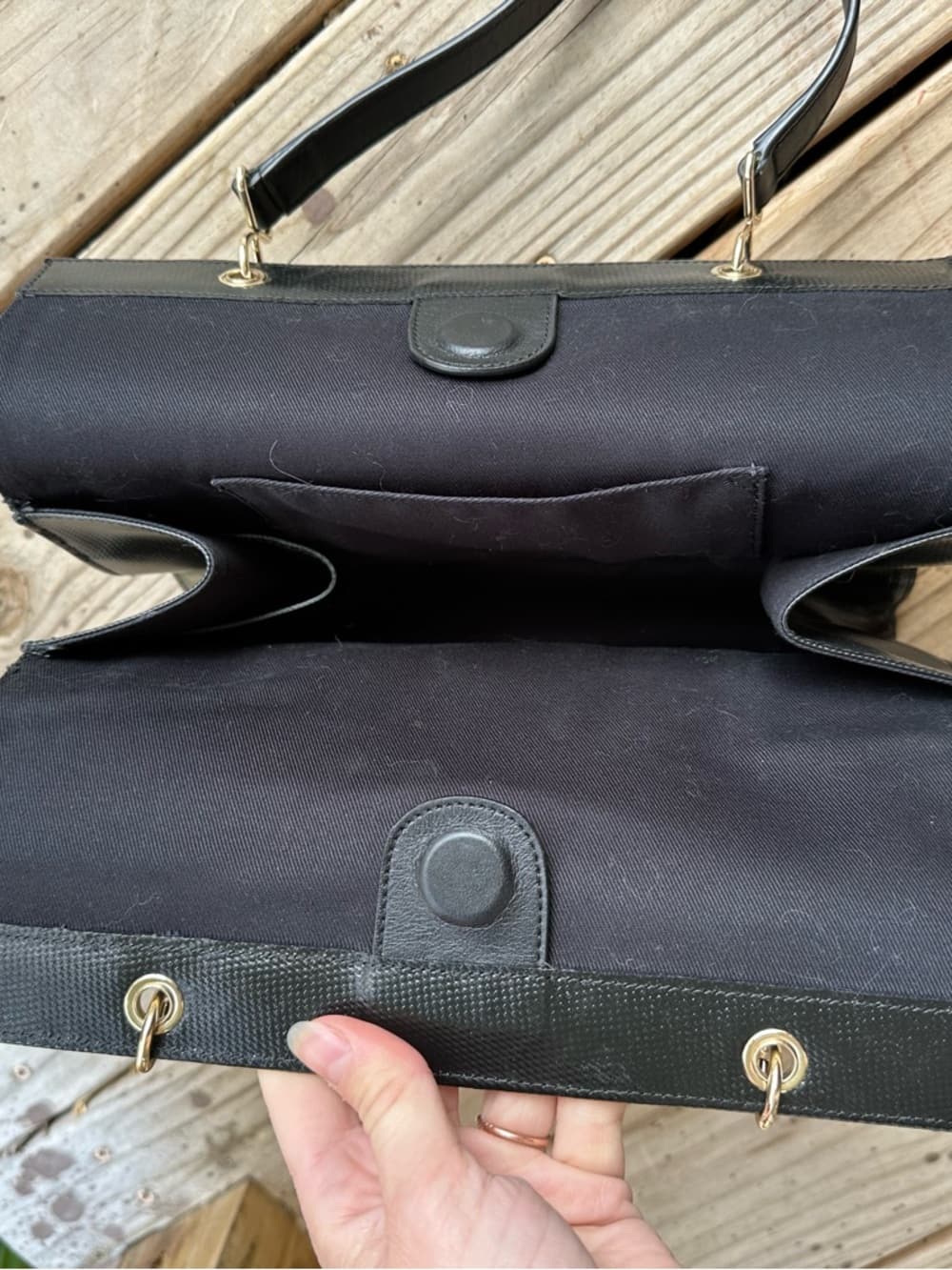 Cahu Le Mamie shoulder bag tote black gold - Thumbnail 4