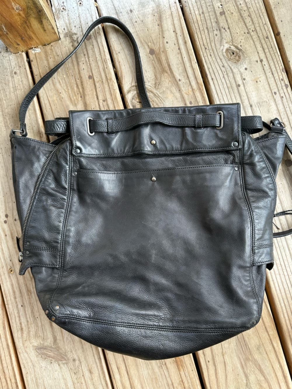 Jerome Dreyfuss Pedro crossbody leather tote bag black - Thumbnail 3