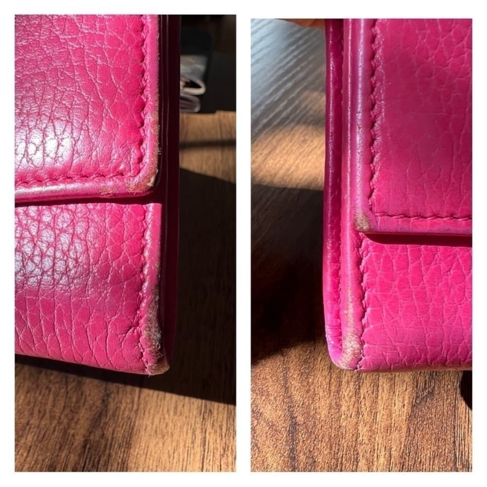 Authentic Gucci Marmont wallet on chain hot pink gold - Thumbnail 10