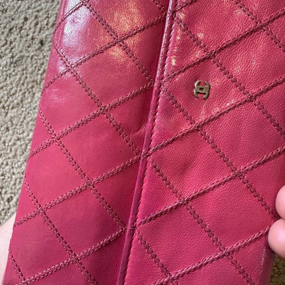 Chanel Diamond Stitch collection long flap wallet pink gold - Thumbnail 11