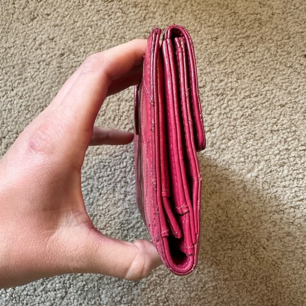 Chanel Diamond Stitch collection long flap wallet pink gold - Thumbnail 2