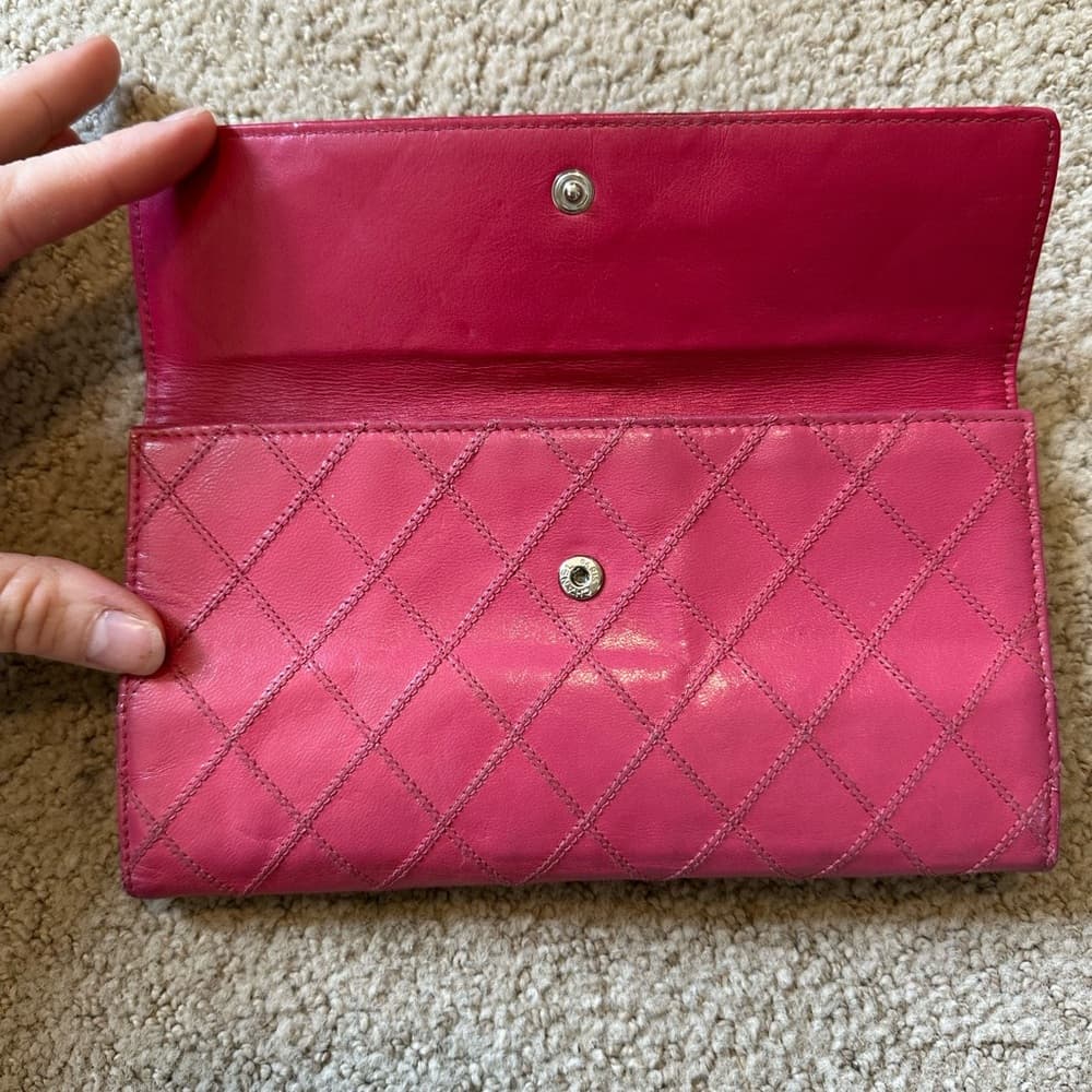 Chanel Diamond Stitch collection long flap wallet pink gold - Thumbnail 4