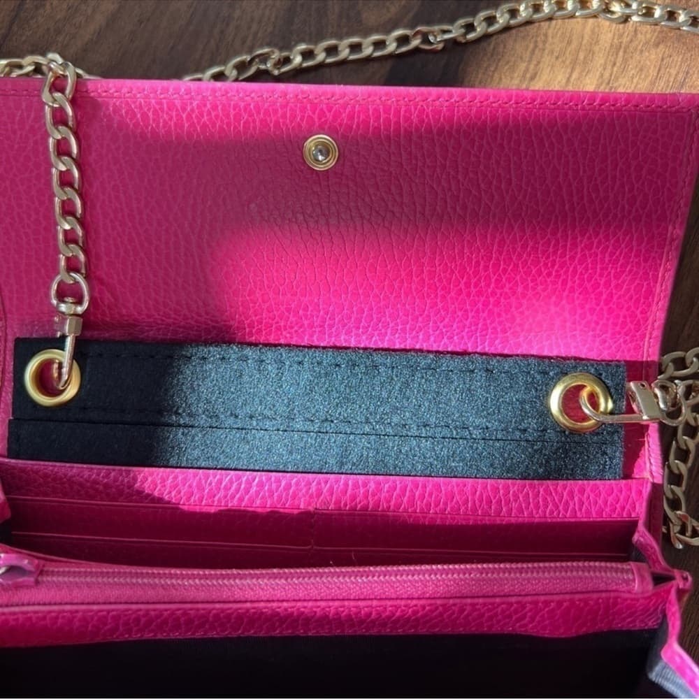 Authentic Gucci Marmont wallet on chain hot pink gold - Thumbnail 9