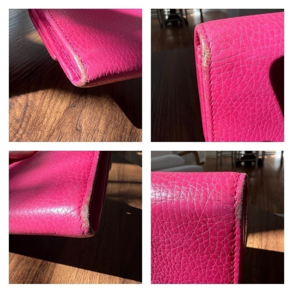 Authentic Gucci Marmont wallet on chain hot pink gold - Thumbnail 11