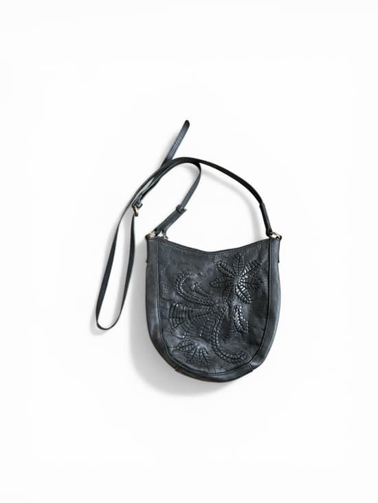 Vintage Y2K Lucky Brand leather bohemian crossbody bag black - Thumbnail 7