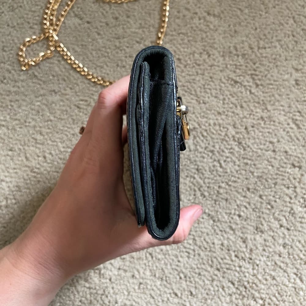 Chloe Eclipse black patent leather wallet on chain gold crossbody - Thumbnail 5