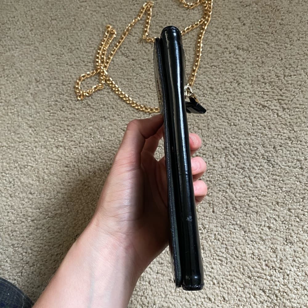 Chloe Eclipse black patent leather wallet on chain gold crossbody - Thumbnail 8