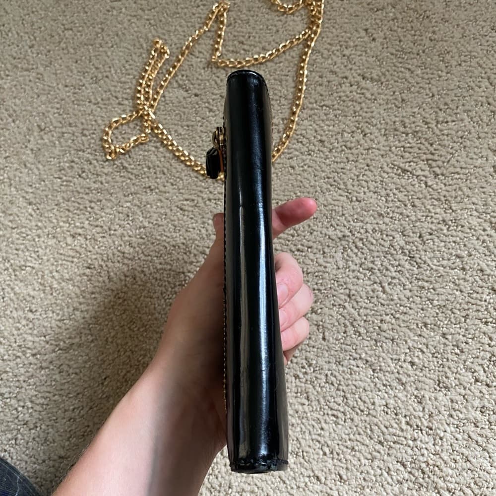 Chloe Eclipse black patent leather wallet on chain gold crossbody - Thumbnail 7