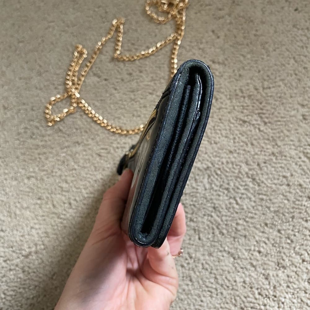 Chloe Eclipse black patent leather wallet on chain gold crossbody - Thumbnail 6