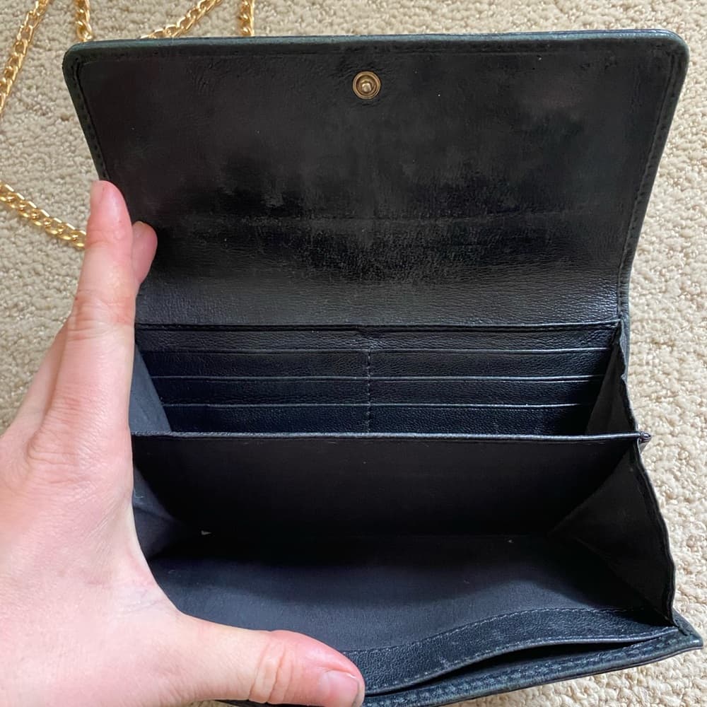 Chloe Eclipse black patent leather wallet on chain gold crossbody - Thumbnail 4