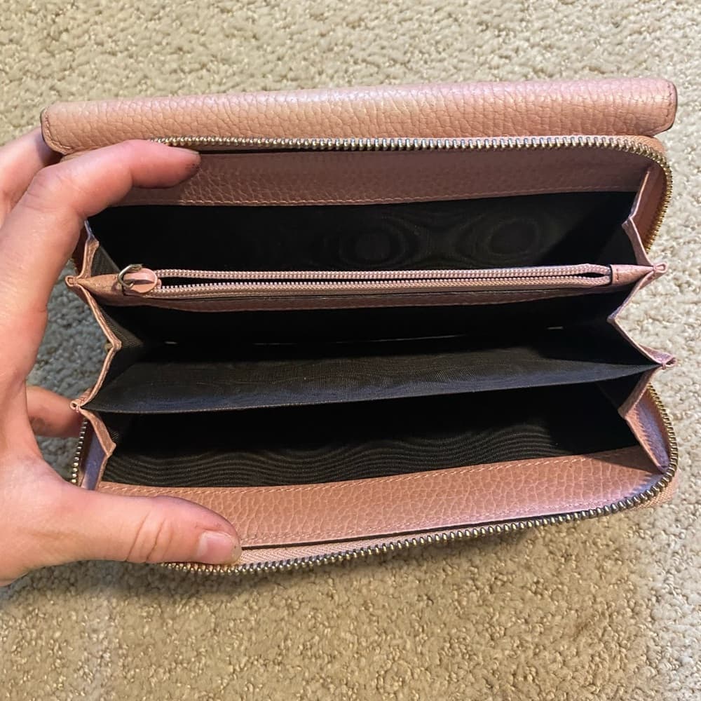 Gucci Betty leather GG logo wallet on chain crossbody pink gold - Thumbnail 8