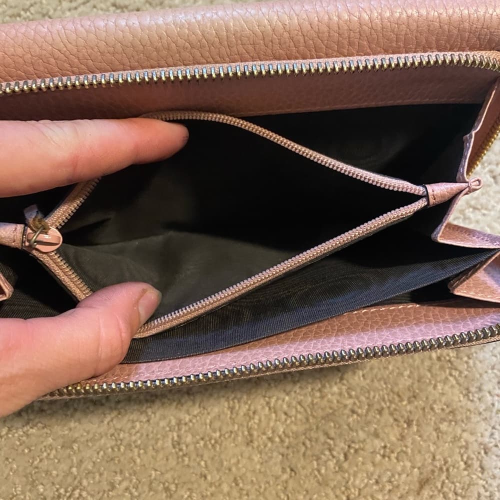 Gucci Betty leather GG logo wallet on chain crossbody pink gold - Thumbnail 9