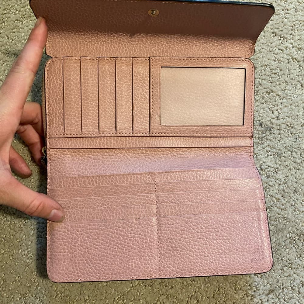 Gucci Betty leather GG logo wallet on chain crossbody pink gold - Thumbnail 5