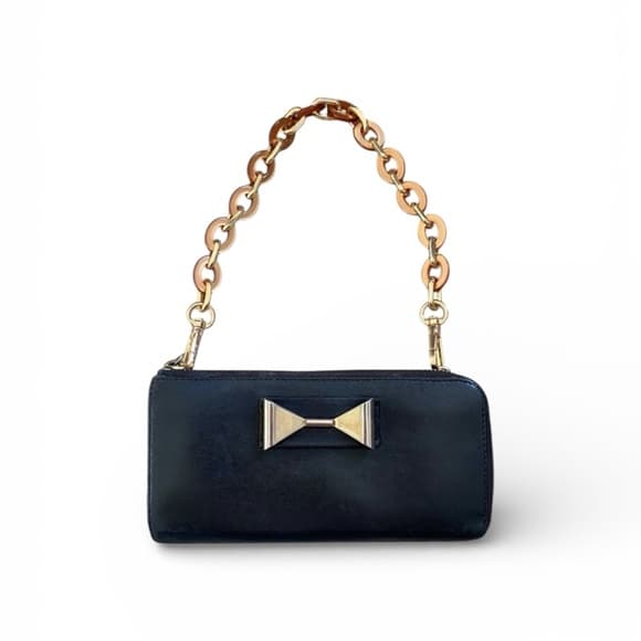 Chloe leather wallet on chain mini shoulder bag black gold - Thumbnail 15