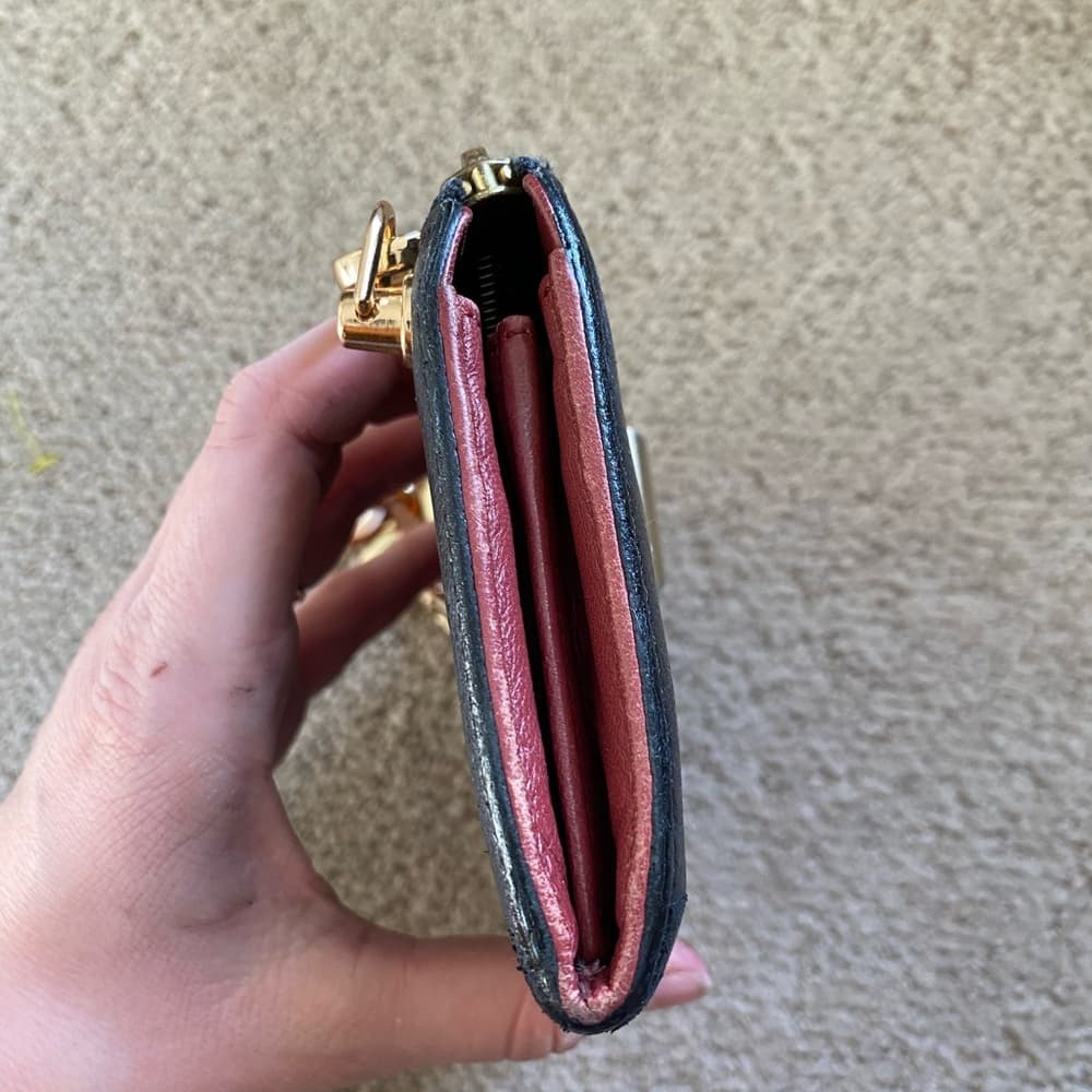 Chloe leather wallet on chain mini shoulder bag black gold - Thumbnail 5