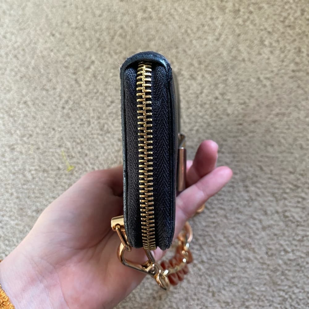 Chloe leather wallet on chain mini shoulder bag black gold - Thumbnail 8