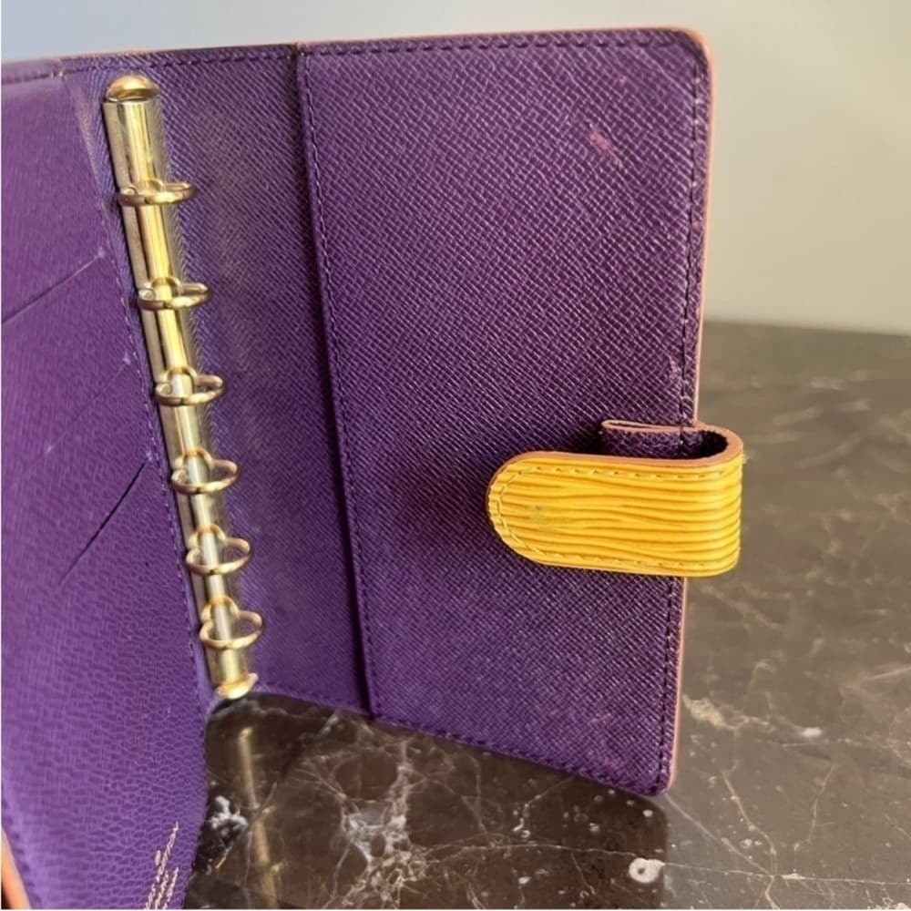 Authentic Louis Vuitton Yellow Epi Agenda PM - Thumbnail 6