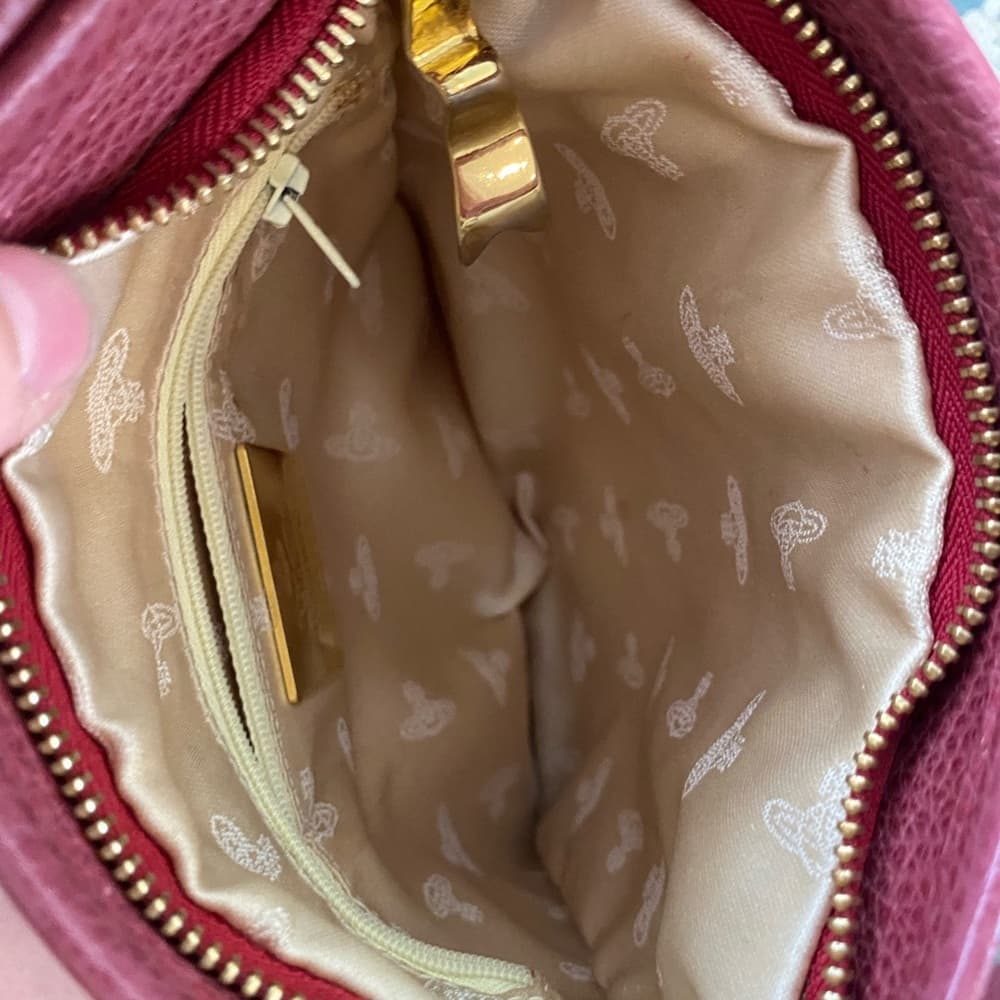 Vivienne Westwood leopard canvas leather crossbody bag pink gold - Thumbnail 3