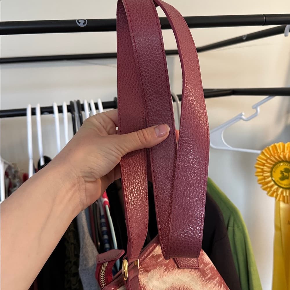 Vivienne Westwood leopard canvas leather crossbody bag pink gold - Thumbnail 11