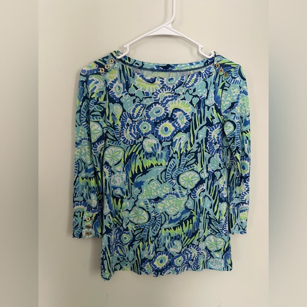 Lilly Pulitzer Alinda top Indigo Sunset Swim xs