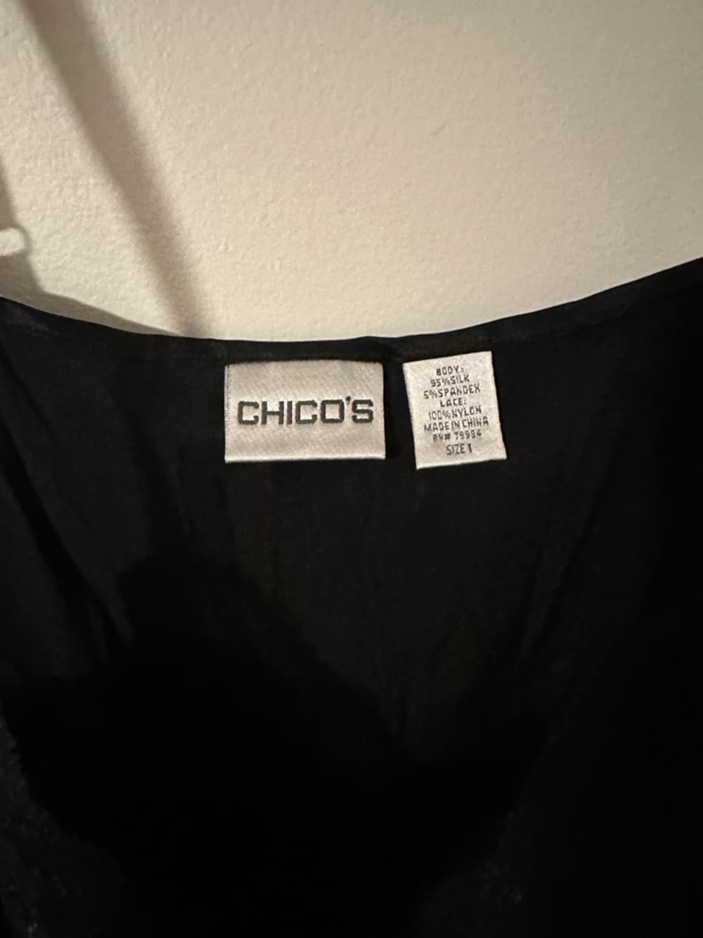 Chico’s silk lace trim cami black - Thumbnail 2