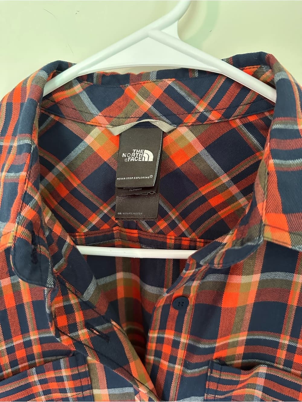 North Face long sleeve button up blouse plaid - Thumbnail 2