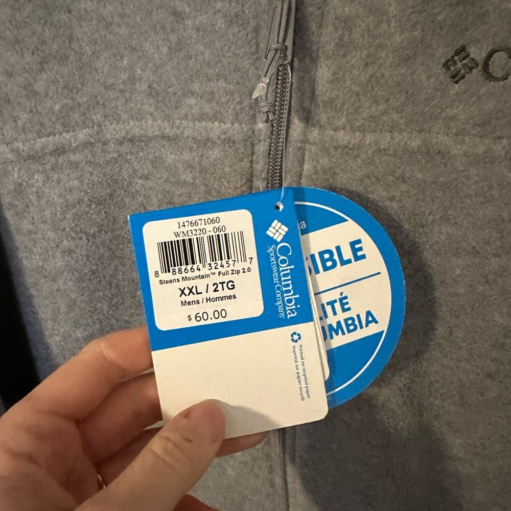 NWT Columbia Steens Mountain Full Zip 2.0 fleece grey xxl - Thumbnail 3