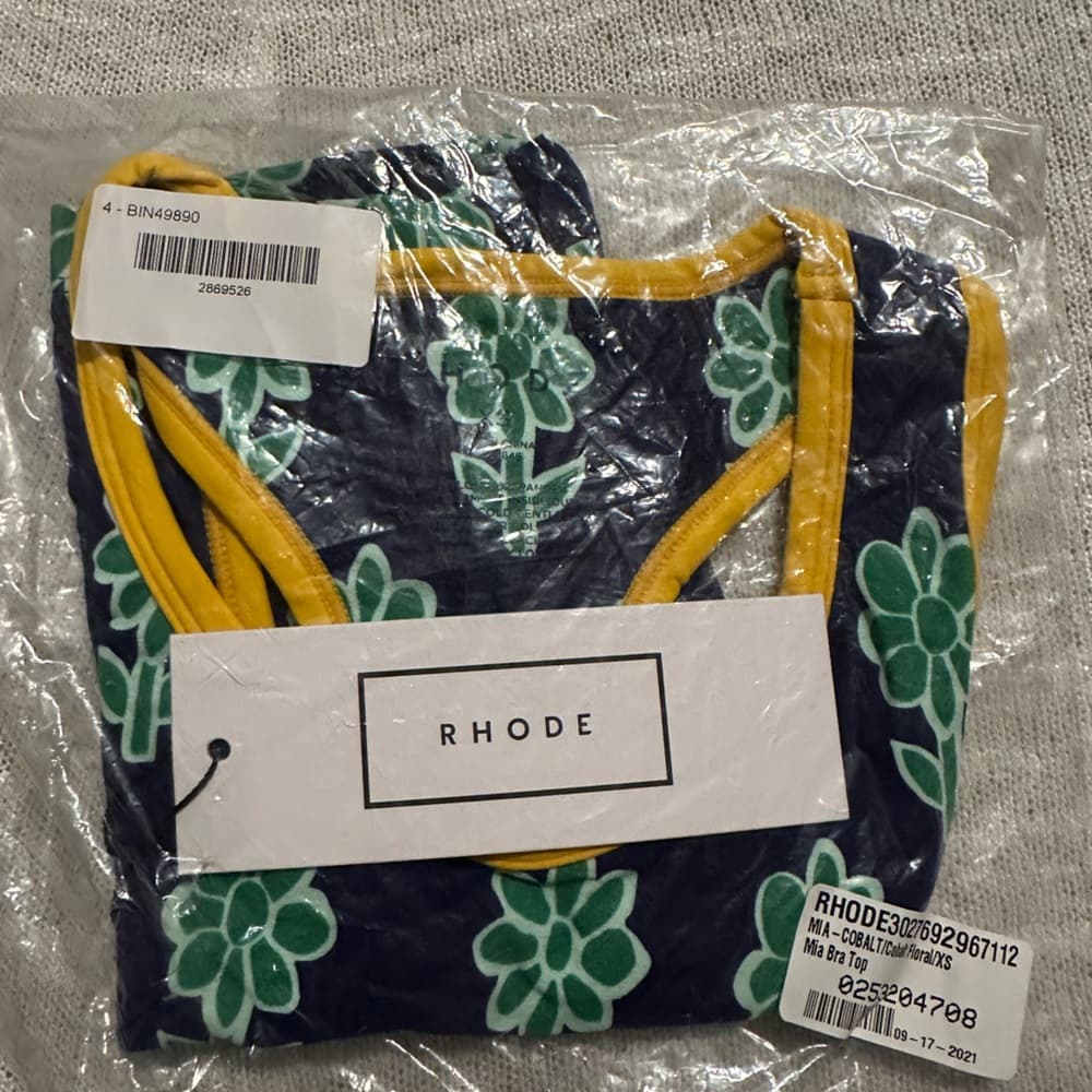 NWT Rhode Mia bra top cobalt floral - Thumbnail 2