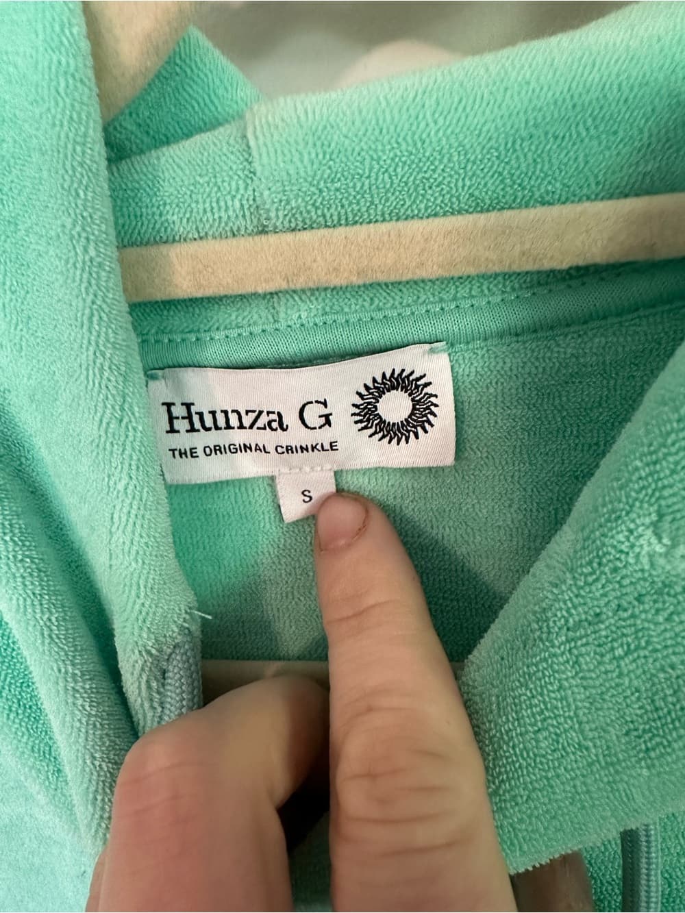 Hunza G Terry Towelling hoodie green - Thumbnail 5