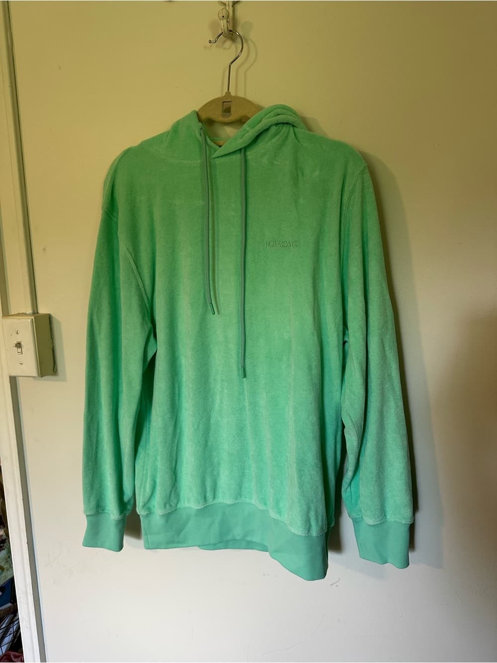 Hunza G Terry Towelling hoodie green - Thumbnail 3