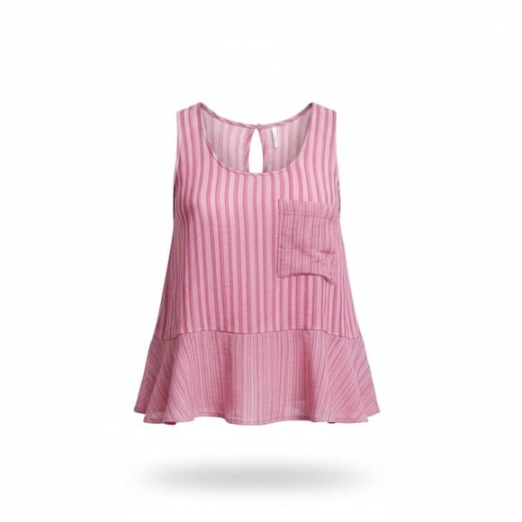 NWT Free People Annabelle striped top strawberry combo - Thumbnail 6