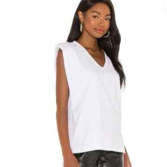NWT BlankNYC Big Shoulder Might Be Right tank white - Thumbnail 6
