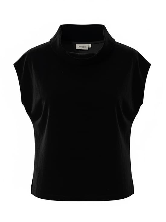 Chico’s velvet mock neck short sleeve top - Thumbnail 6