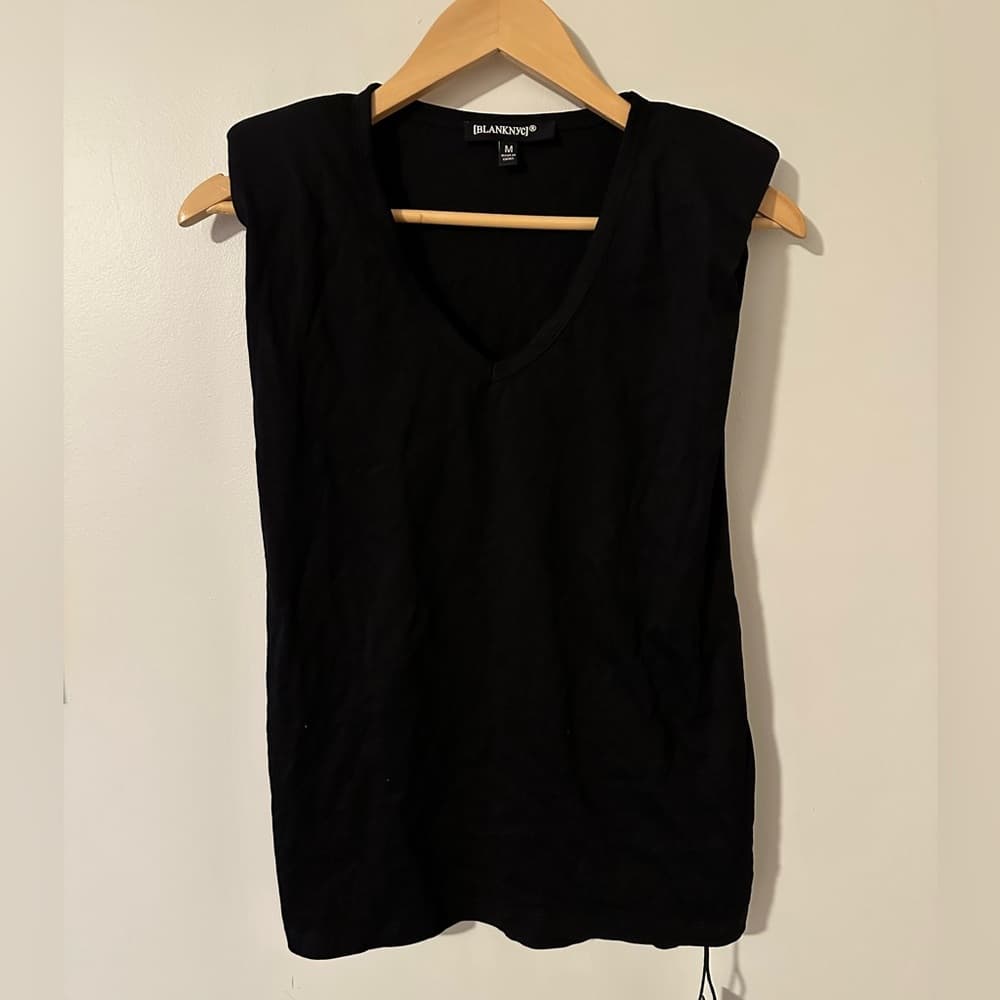 NWT Blank NYC Big Shoulder Might be It tank black
