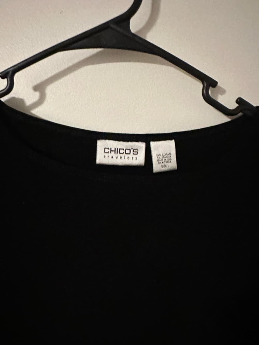 Chico’s Travelers boxy short sleeve blouse black - Thumbnail 2