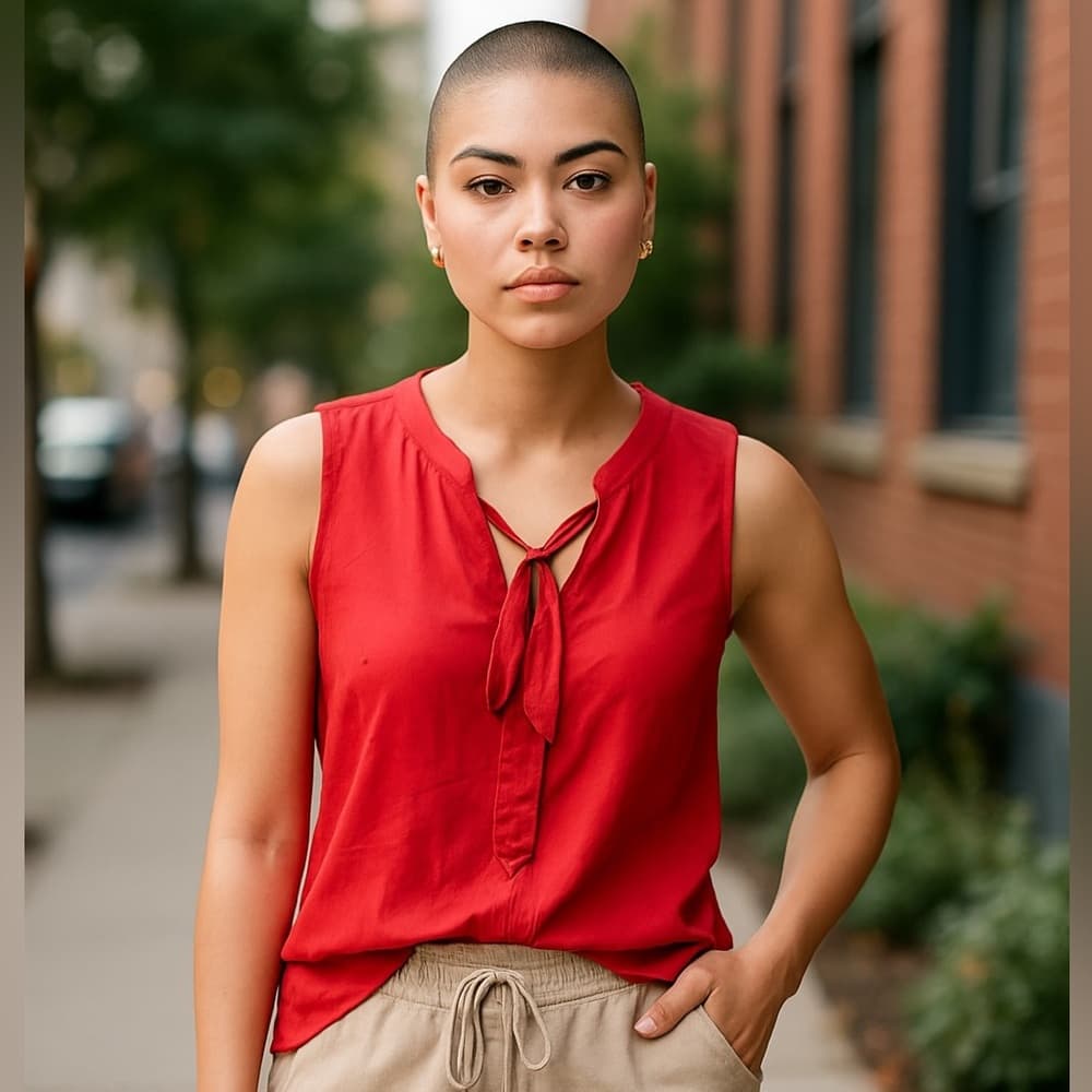NWOT Tory Burch Jess 100% silk blouse red small - Thumbnail 5