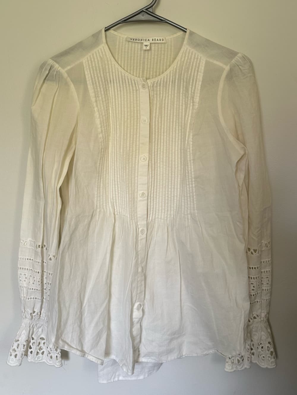 Veronica Beard Milli eyelet long sleeve top