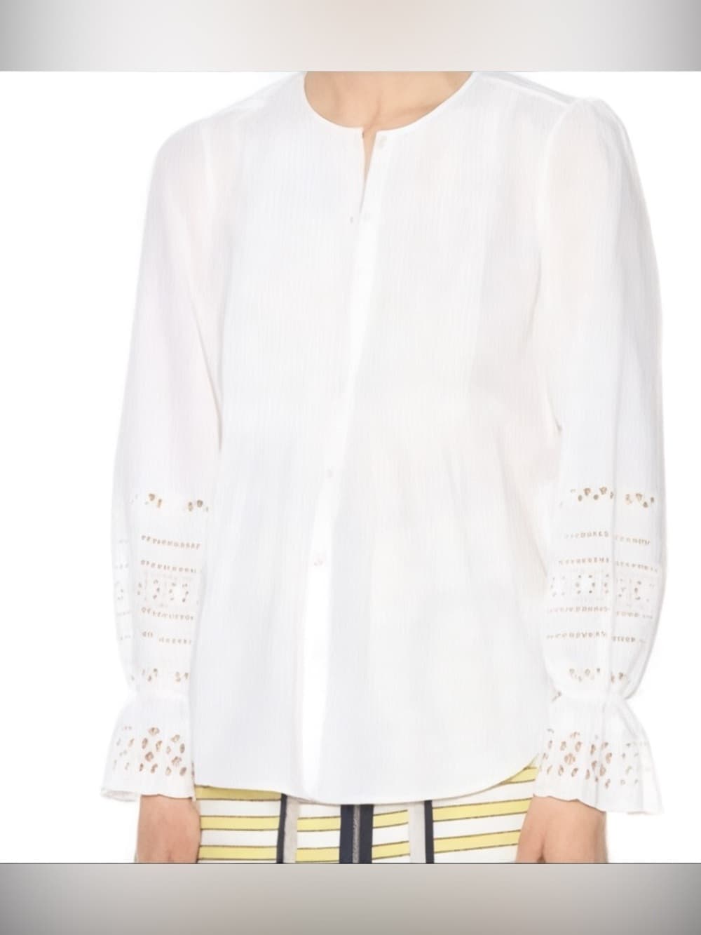 Veronica Beard Milli eyelet long sleeve top - Thumbnail 6