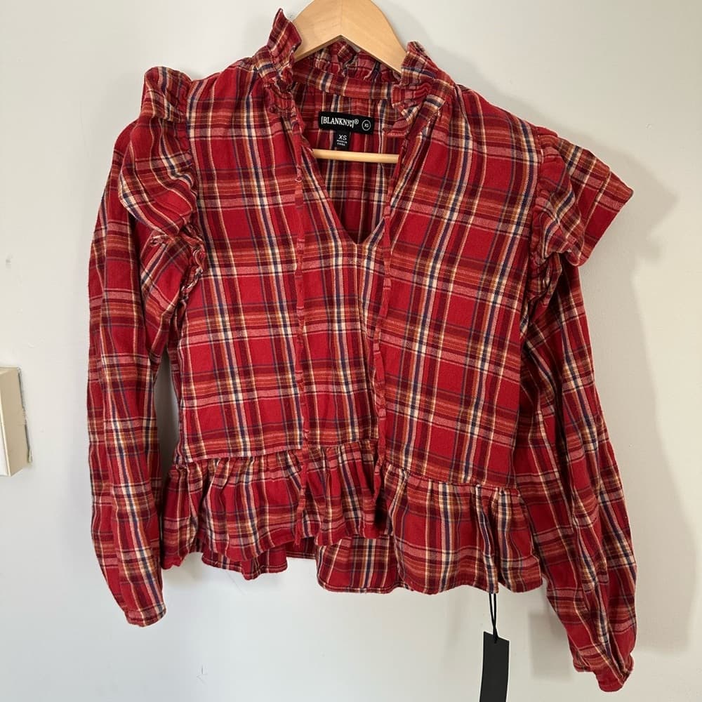 NWT Blanknyc Check That Out blouse