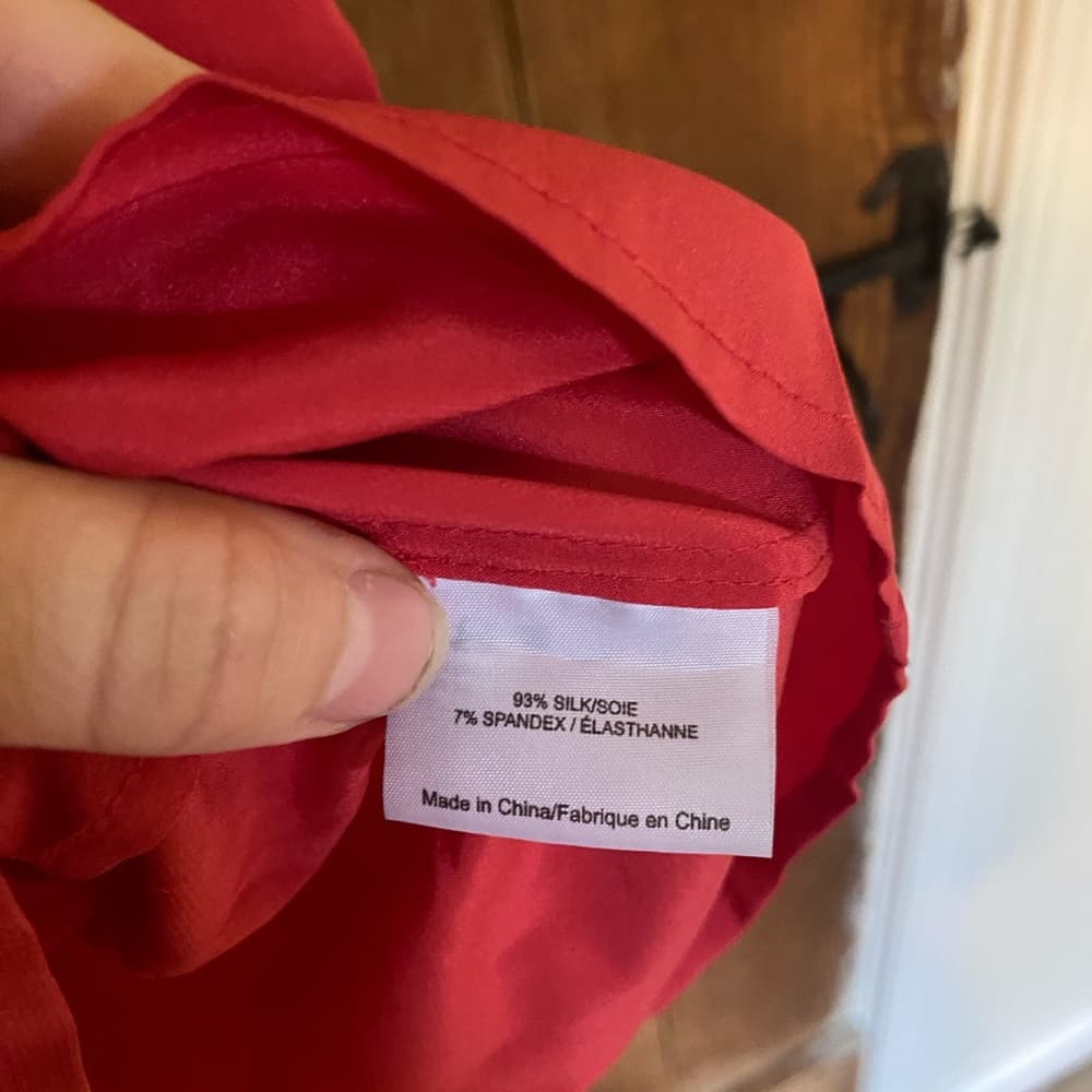 NWOT Tory Burch Jess 100% silk blouse red small - Thumbnail 3