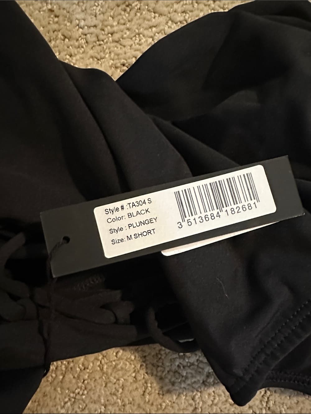 NWT TA3 Plungey one piece swimsuit black extra medium short - Thumbnail 3