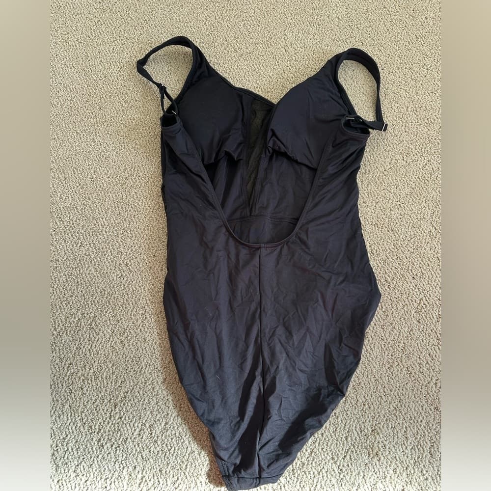 La Blanca mesh insert one piece swimsuit black - Thumbnail 2